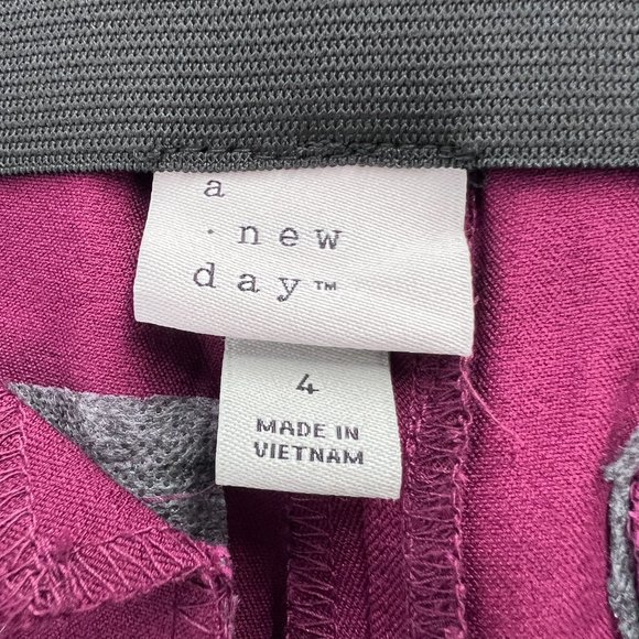 A New Day Women's High-Rise Slim Fit Bi-Stretch Ankle Pants Purple Size 4 NWT - Picture 4 of 7